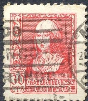 z vendido España 1938 857 Sello º Isabel la Católica 40c Timbre Espagne Spain Spagna Espana Spanje Spanien 